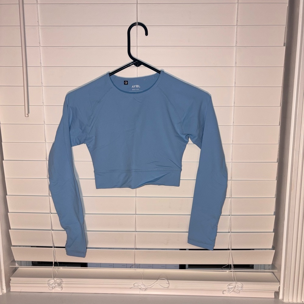 AYBL Sky Blue Long Sleeve Crop Top